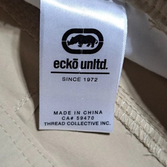 Ecko Unltd Kakhi Cargo Shorts Mens 29/30 Waist Belted Stretch Lightweight pocket - Picture 10 of 11